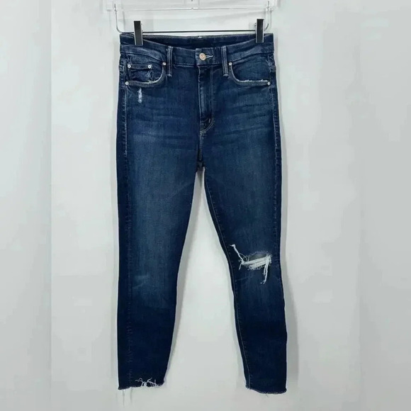 MOTHER High Waisted Looker Ankle Fray in Close To The Edge size 25 B1126 - Picture 2 of 6